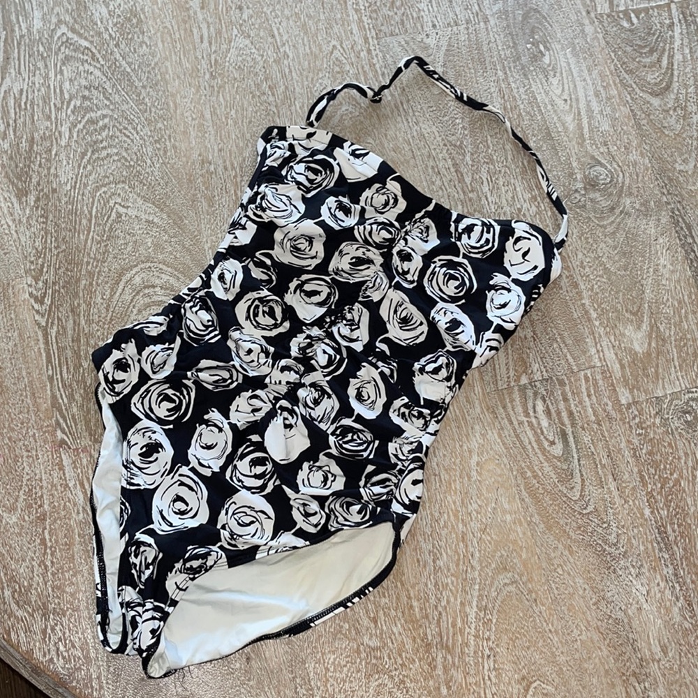 Anne Cole Rose Print One Piece Swimsuit